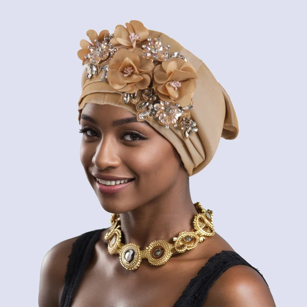 Gele Headtie Already Made African Head Wraps for Women Turban Femme Gelee Nigerian Aso Oke Bonnet Femme Diamonds Headtie 2025