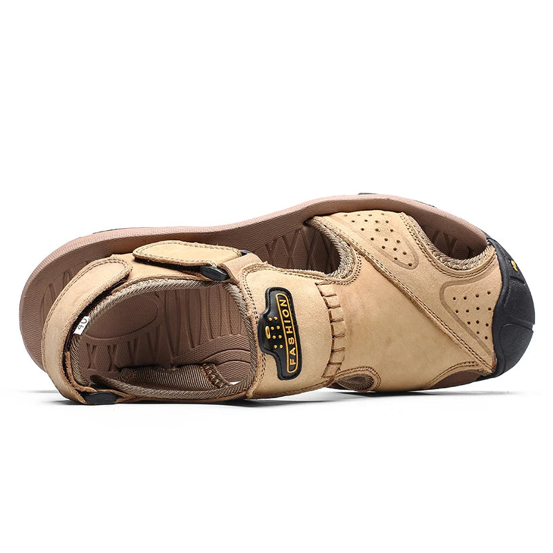 Outdoor Water Wading Leather Sandals Men Anti slip and Wear-resistant Summer Casual Shoes For Men Beach Sandals Soft Breathable