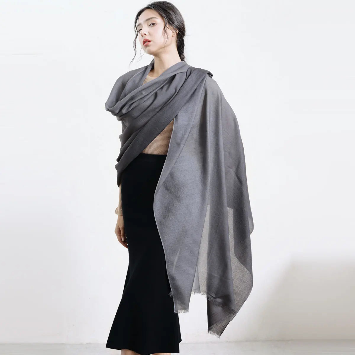 Women Scarf Winter Hijabs Tessale Tassels Long Lady Shawls Cashmere Like Pashmina Hijabs Scarves Wraps