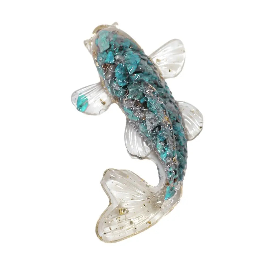 1PC Natural Crystal Crushed Stone Koi Fish Figure Ornament Drip Gel Small Goldfish Gifts Desktop Beautiful Jewelry