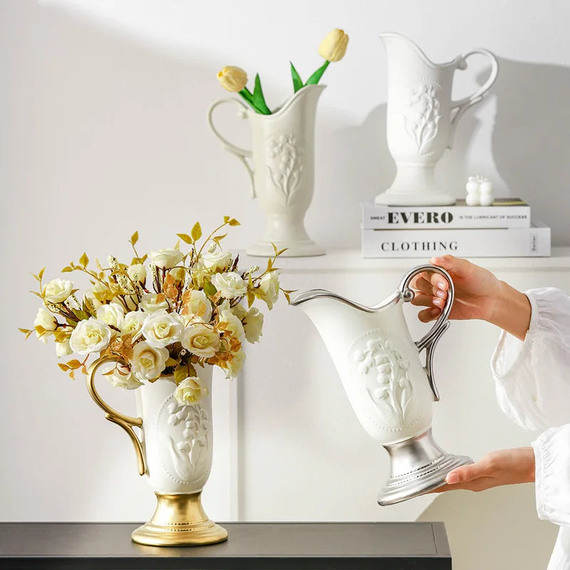 Medieval Ceramic Vases With High Sense Of French Art Ins Wind High Value Creative Ornaments Hydroponics Vase Retro.
