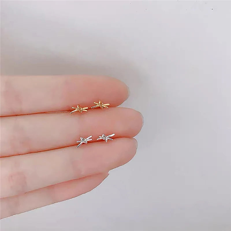 Tiny Minimalist Korean Mini Small Heart Stars Stud Earrings For Women Butterfly Heart Star Piercing Ear Studs