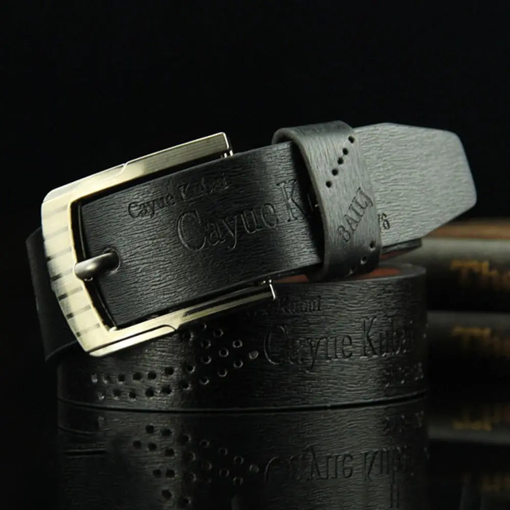 Men's Leather Belt Letter Print Luxury Classic Buckle Business Belts Cowboy Vintage Waistband Alloy Belts Durable