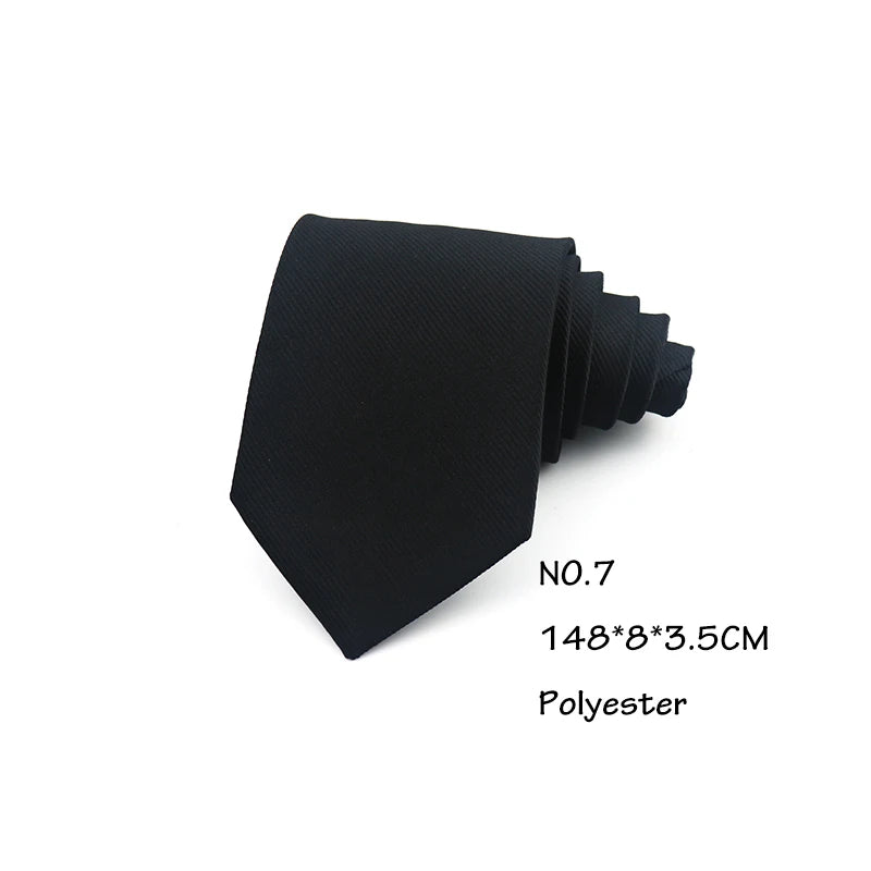 Casual Black Clip Ties For Men Women Student College Security Simple Necktie Doorman Steward Matte Suit Business Skinny Lazy Tie