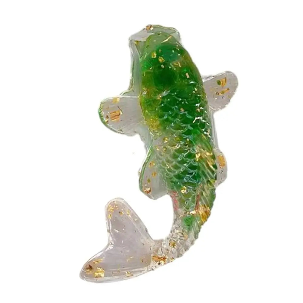 1PC Natural Crystal Crushed Stone Koi Fish Figure Ornament Drip Gel Small Goldfish Gifts Desktop Beautiful Jewelry