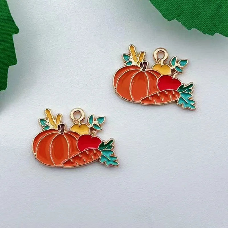 10 pieces of alloy Thanksgiving turkey pendant necklace bracelet earring pendant Diy craft supplies