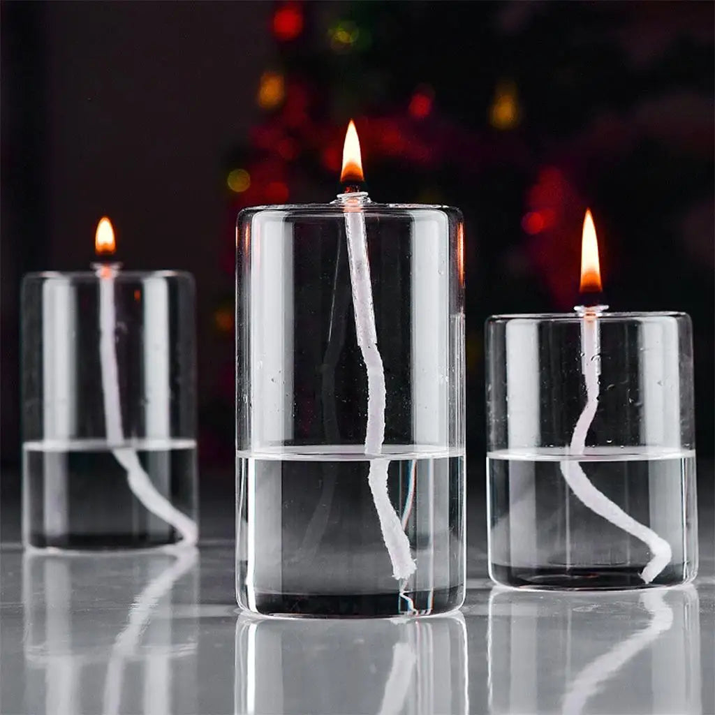 Refillable Glass Oil Candle Oil Lamp for Dining Party Christmas Wedding Glass Candle Holders for Wedding Tea Light