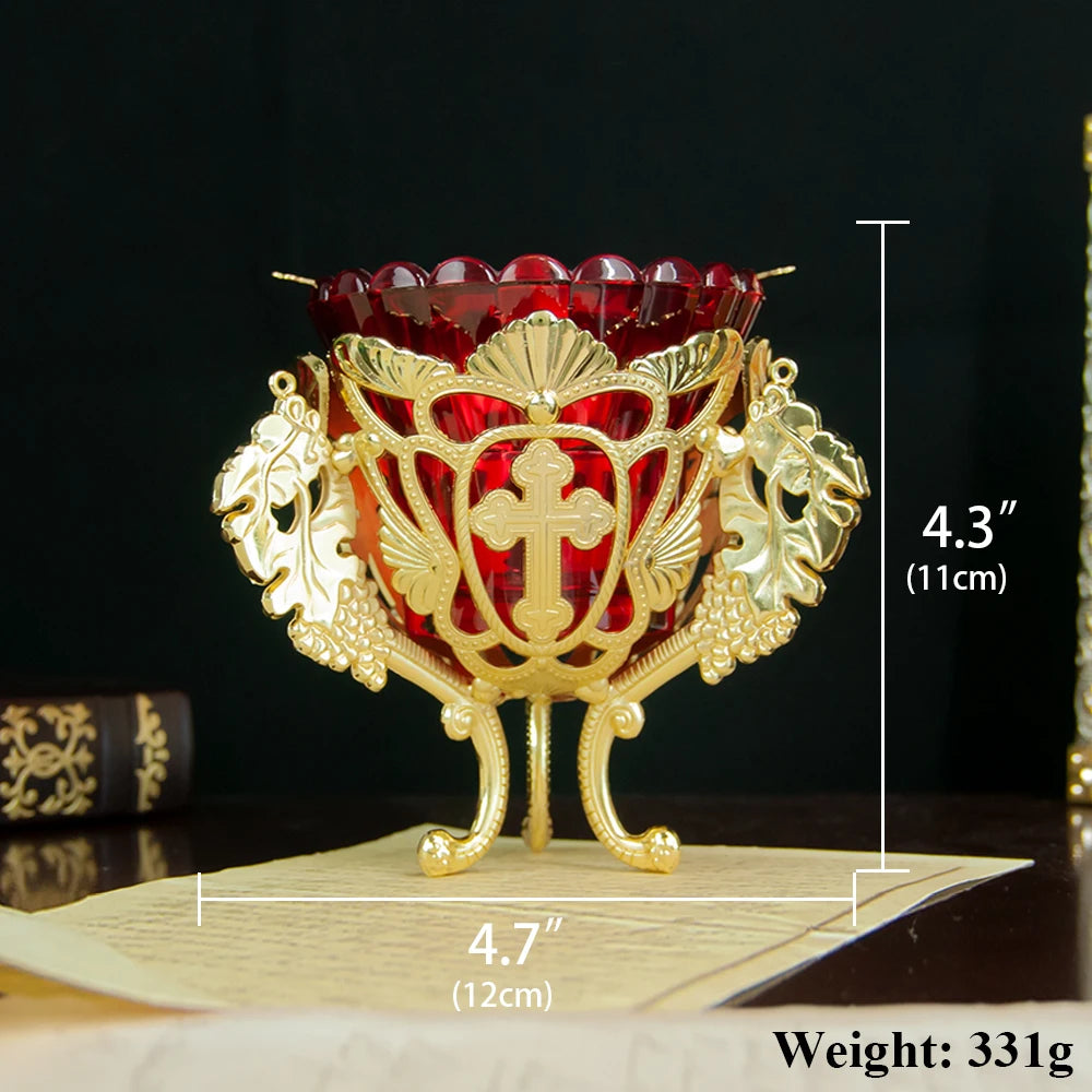 Eastern Orthodox Oil Lamp Orthodox Vigil Oil Lamps Alloy Durable Exquisite Design Church Home Use Православная Лампа