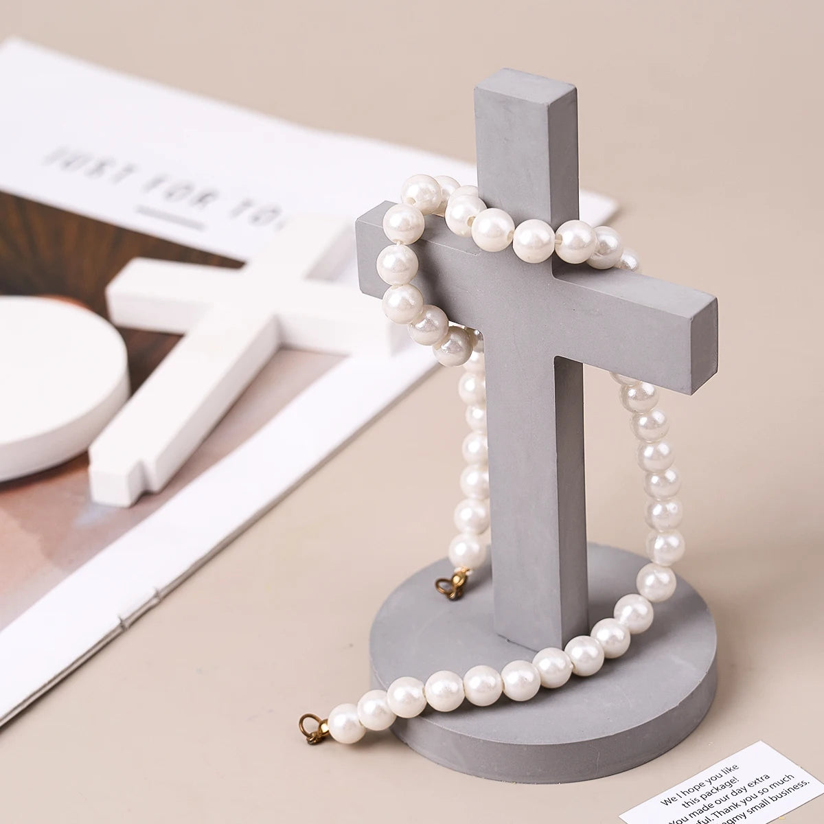 Church Cross Silicone Mold DIY Gypsum Concrete Pouring Table Ornaments Resin Mold 3D Cross Christian Sign with Base Crafts Gifts