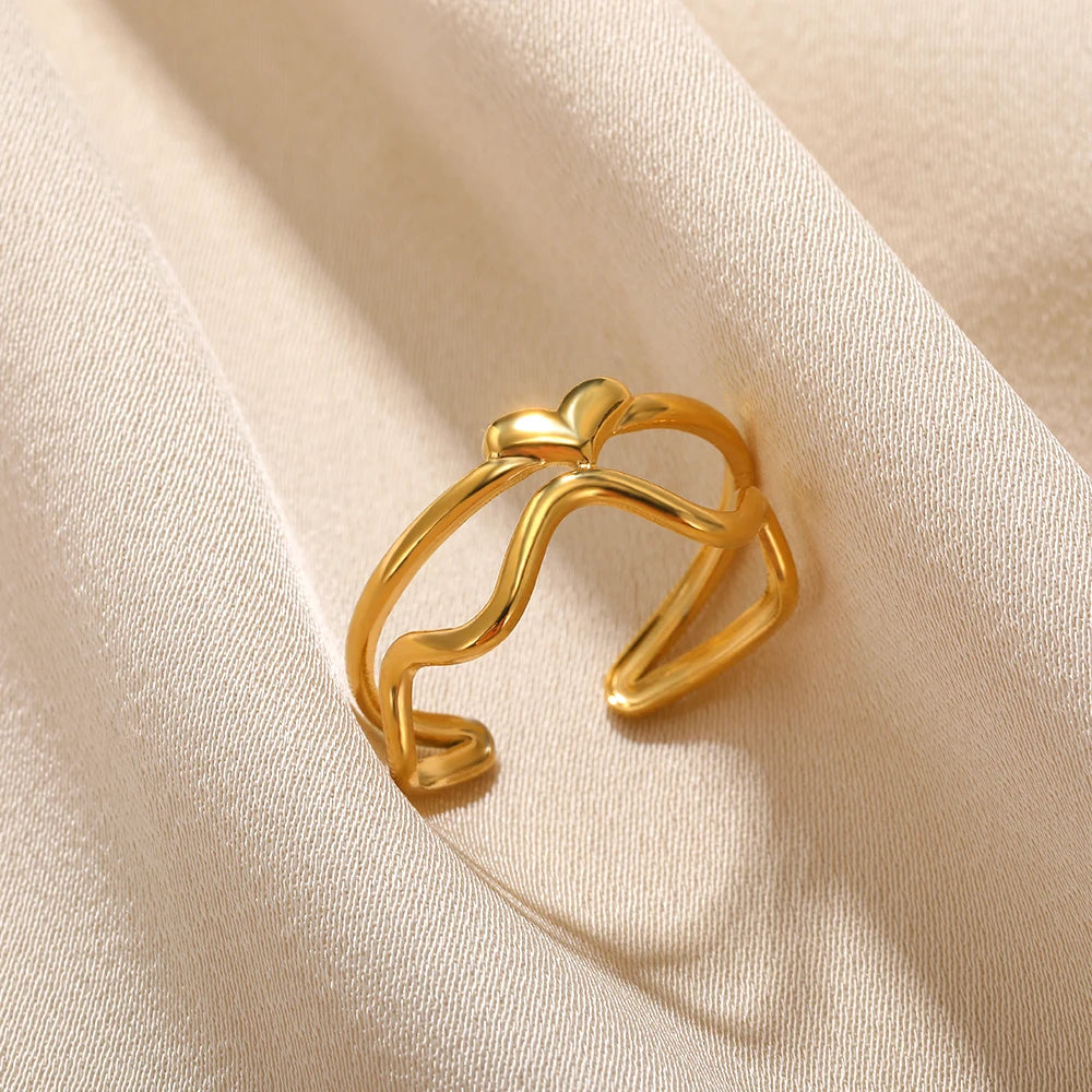 Retro Stainless Devil's Eye Rings For Women Men Punk Sun Adjustable Opening Ring Hipster Minimalist Round Heart Ring Jewelry New