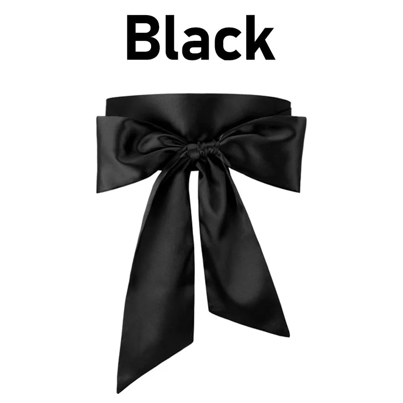 Women Sash Belt for Bow Dress Long Satin Waist Belt for Wedding Party Special Occasion