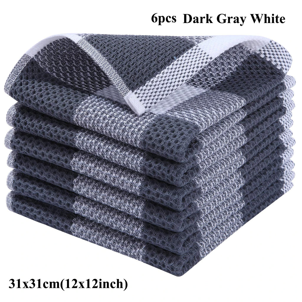 Olanly 100% Cotton Dishcloth For Kitchen Towel Home Ultra Soft Absorbent Dish Cloth Reusable Clean Tool Microfiber Kitchen Towel