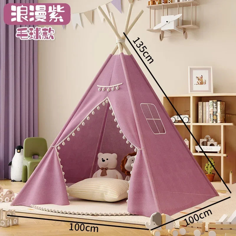 tent for Children Indoor Household Play House Wigwam for Children Portable Folding Tipi Teepee Girl and Boy Castle Play Tents