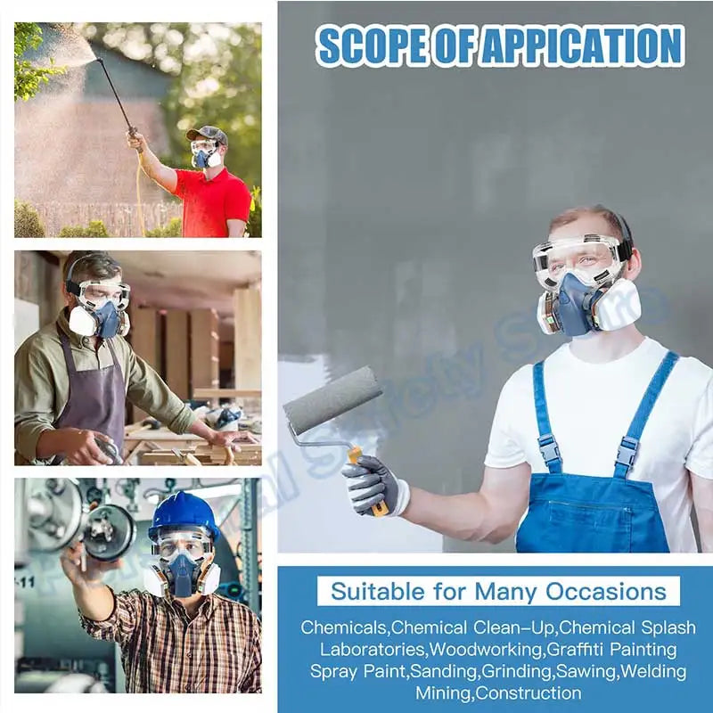 18in1 7502 Dust Gas Respirator Half Face Dust Mask For Painting Spraying Organic Vapor Chemical Gas Filter Work Safety For 3M