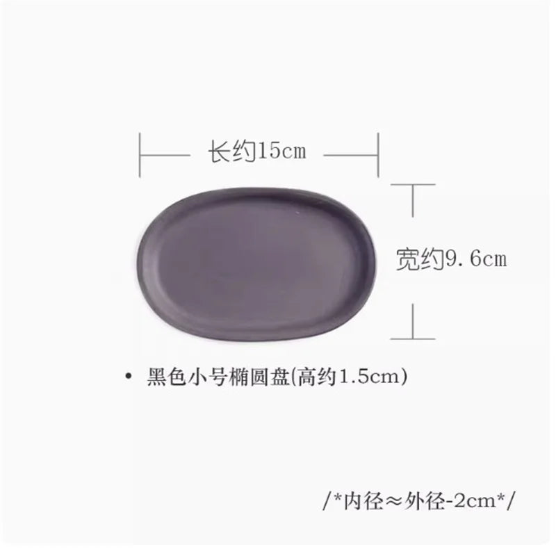 Oval Ceramic Flower Pot Tray,Bonsai Pot Tray,Water Plate,Indoor Outdoor Home Garden Supplies