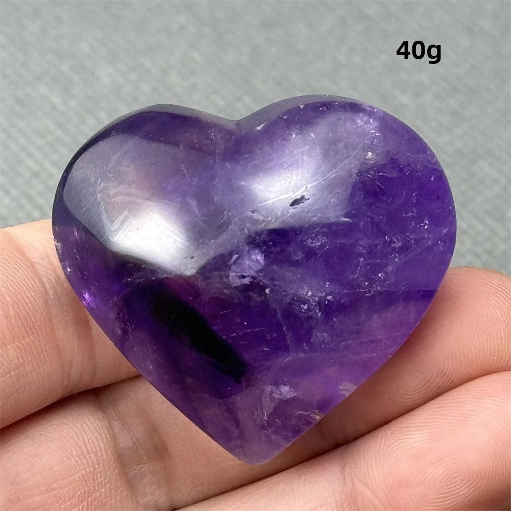 Natural Amethyst Heart Shaped Love Gemstone Meaning Love Healing Reiki Meditation Energy Witchcraft Home Decoration