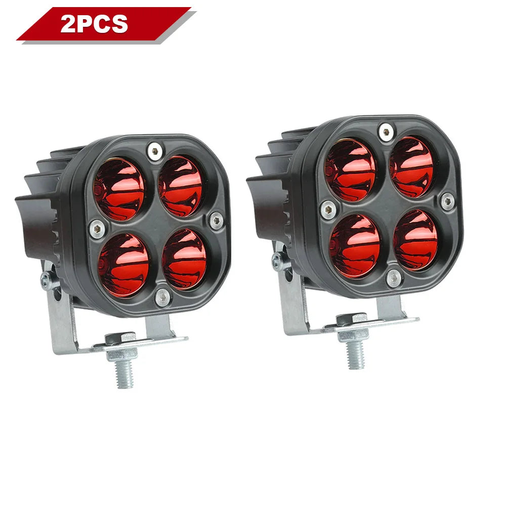 3 Inch LED Light Bar Red Green 12-24V Driving Fog Lights Auto Spotlights Work Lights for 4x4 Offroad Motorcycle Fishing Hunting