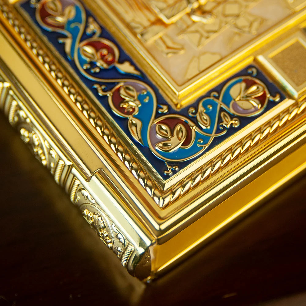 19*14*3.CM Eastern Orthodox Holy Scriptures Gospel Book Cover For Church With High Quality Handmade And Gold Plating