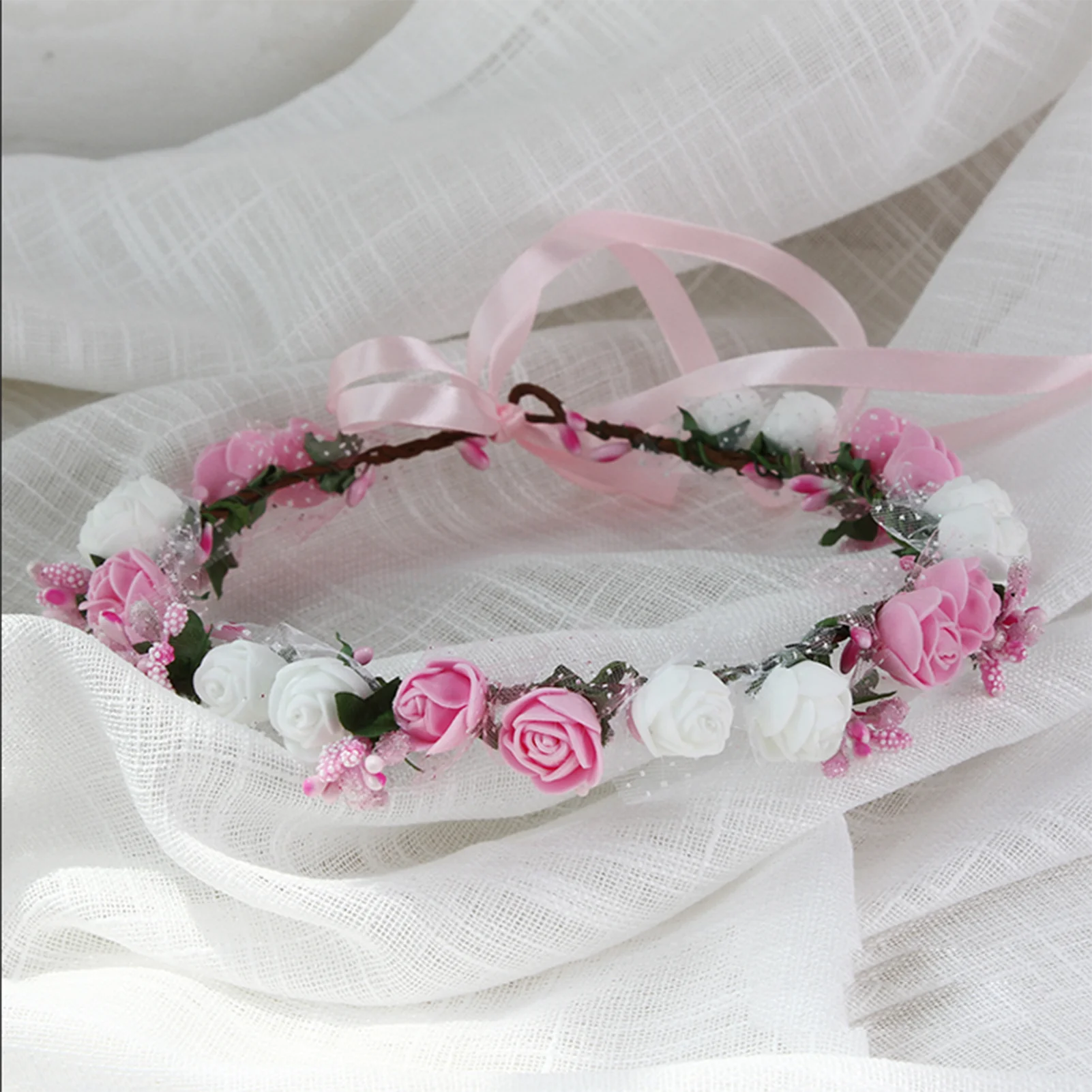 Bridal Flower Headband Bohemian Flower Crowns Floral Garland Wedding Wreaths Hair Vine Headpiece Wedding Hair Accessories