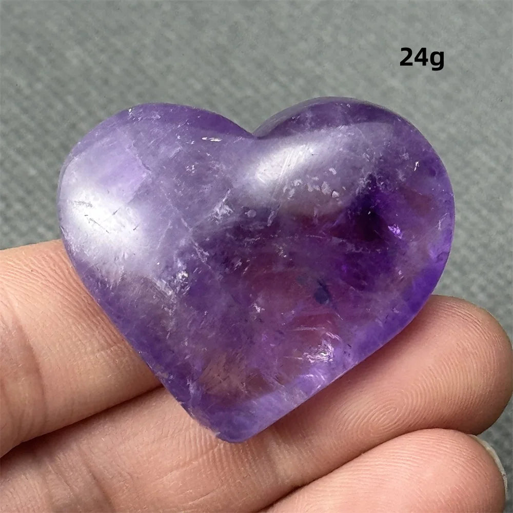 Natural Amethyst Heart Shaped Love Gemstone Meaning Love Healing Reiki Meditation Energy Witchcraft Home Decoration