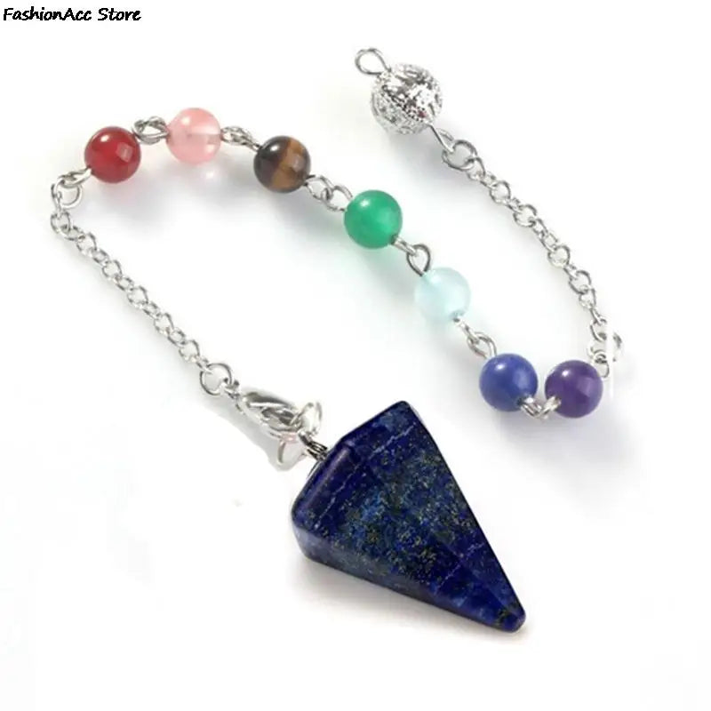 Healing Pendulum For Divination Pink Quartz Pendulums Biolocation Natural Gem Stone Chain Men Reiki Crystal Pendant