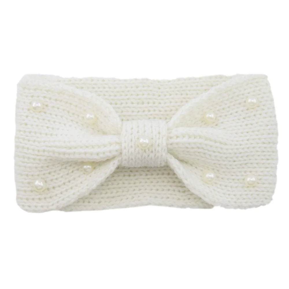 New Bowknot Pearl Headbands for Woman Solid Wash Face Hairband Elastic Sports Yoga Headwear Girls Hair Band Hair Accessories