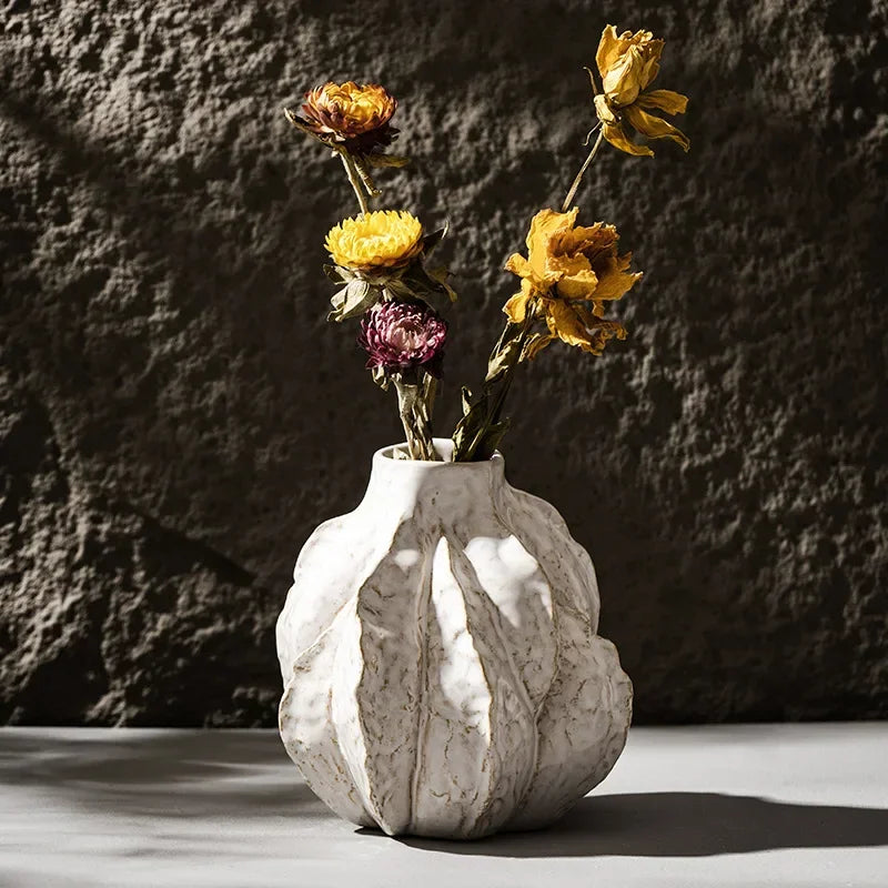 Simple ceramic vase decoration dried flower living room home creative homestay style decorative flower device