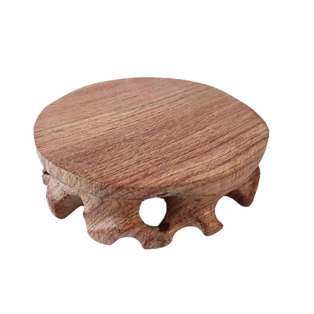 Wooden Base Round Stable Smooth Exquisite Figurines Stand Sturdy Fadeproof Pedestal Craft Home Teapot Room Stores