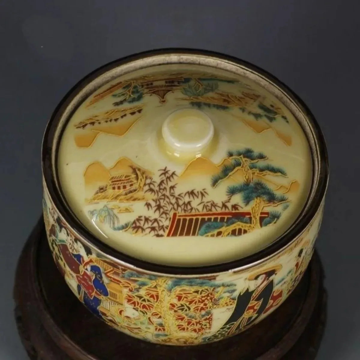 Handmade Porcelain Painted with Japanese Dowager Storage Pot Jingdezhen Home Decoration Exquisite Chinese Old Collectible