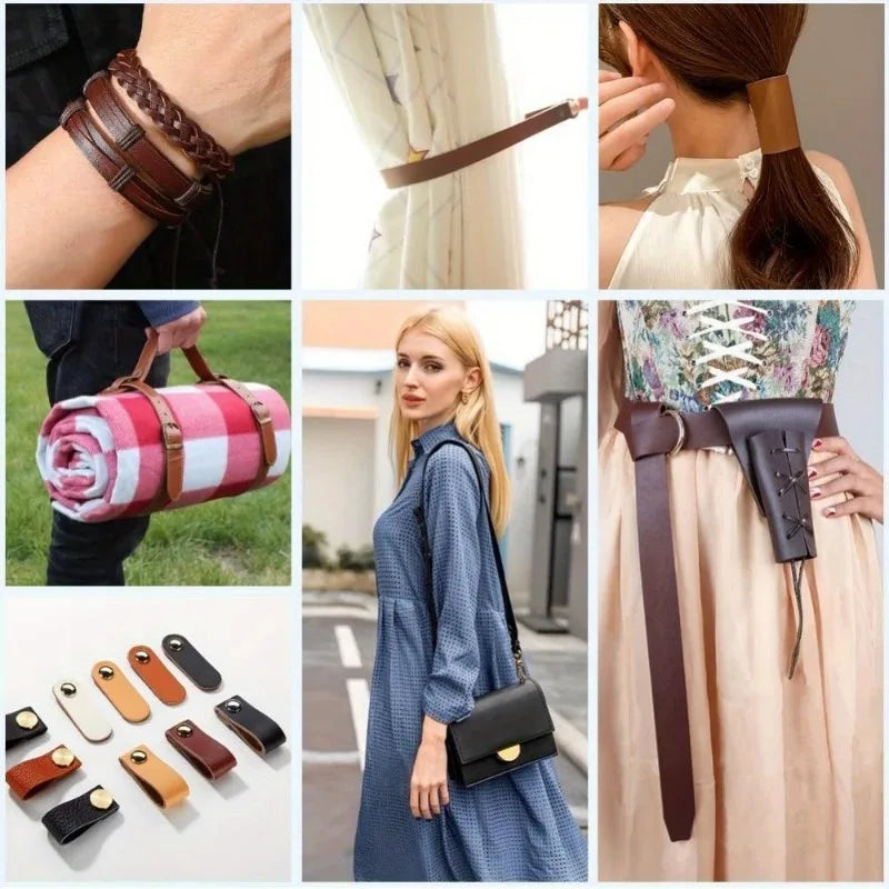 5cmx2m Crazy Horse Leather Belt PU Leather Straps Roll Flat Leather Lacing for DIY Crafts Jewelry Making Belt Wrapping Braiding