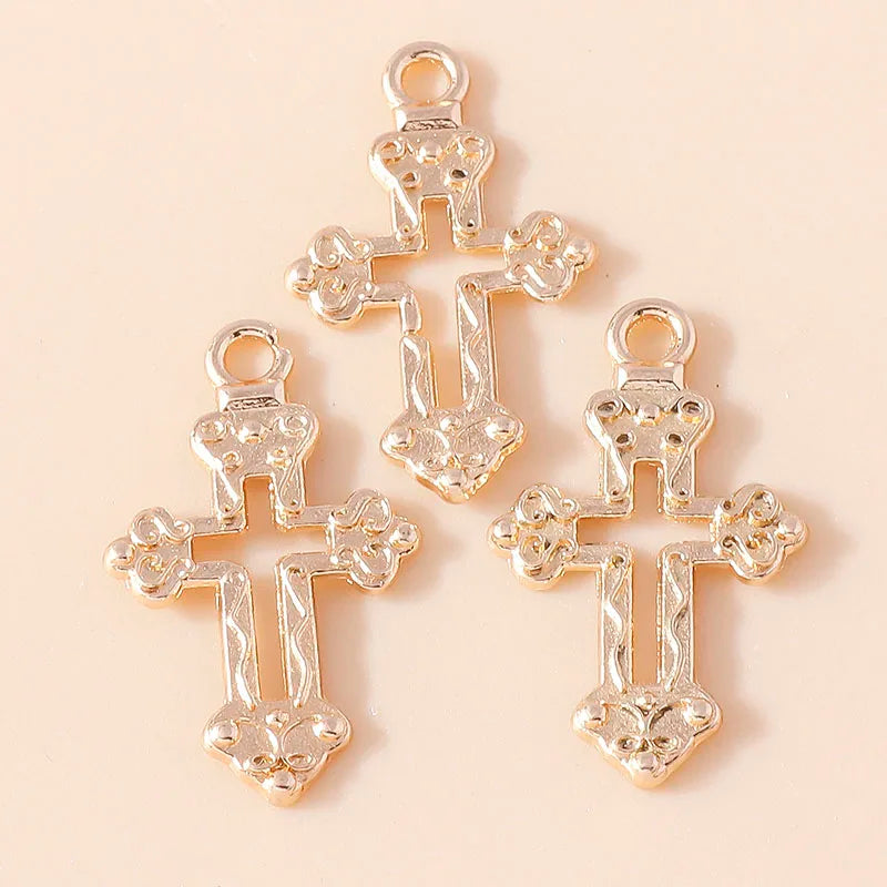 10pcs Steampunk  Crosses Charms for Jewelry Making Black Color Rose Cross Charms Pendant Necklace Keychain Diy Jewelry Findings