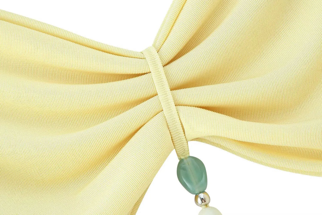 European and American style 2025 new shawl pleated handmade beads sexy backpack hip dress