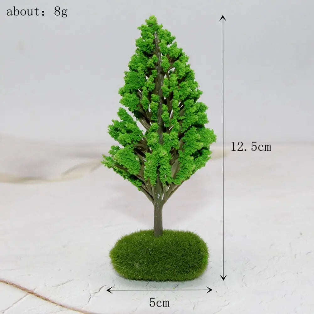 Plastic Model Trees Artificial Moss Rocks/Wooden Base Natural Green Dollhouse Mini Tree Simulation Bonsai Figurine