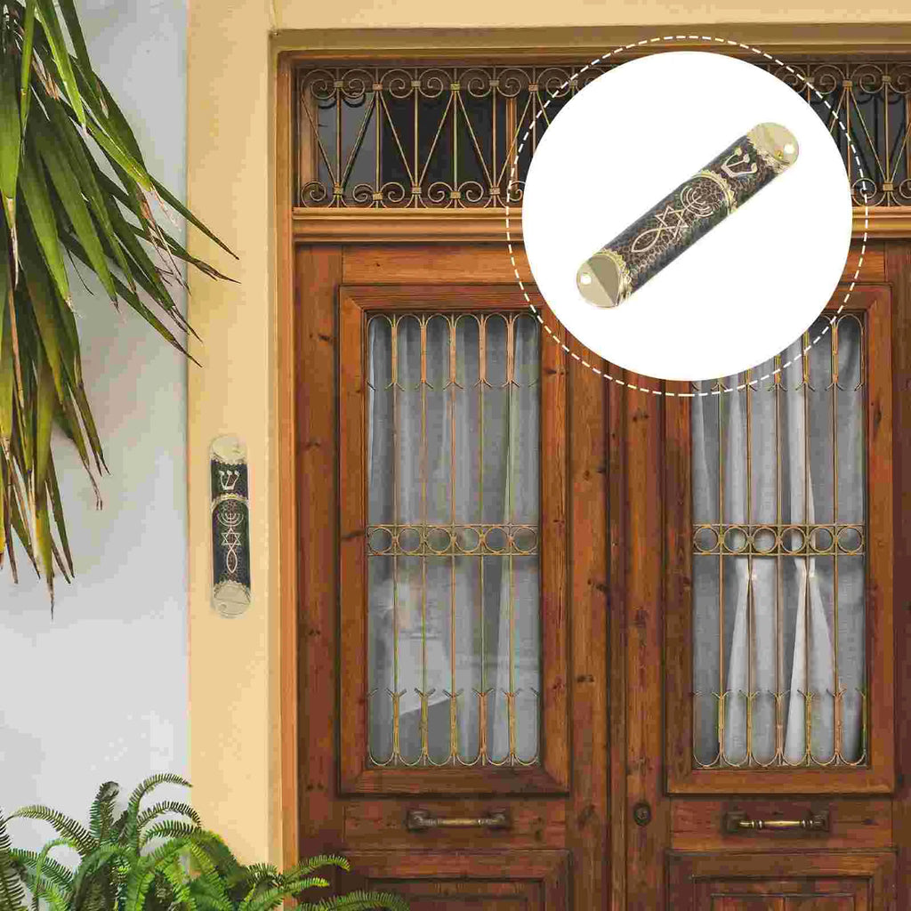 Mezuzah Scroll Jewish Door Practical Mezuza Metal Mezuza Plaque Judaica Gift with Scroll