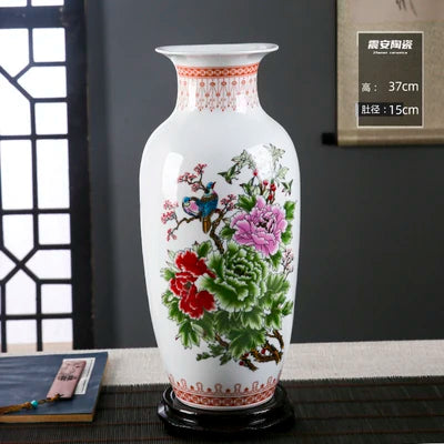 Jingdezhen Ceramic Vase Vintage Chinese Traditional Vases Home Decoration Animal Vase Fine Smooth Surface Furnishing Articles