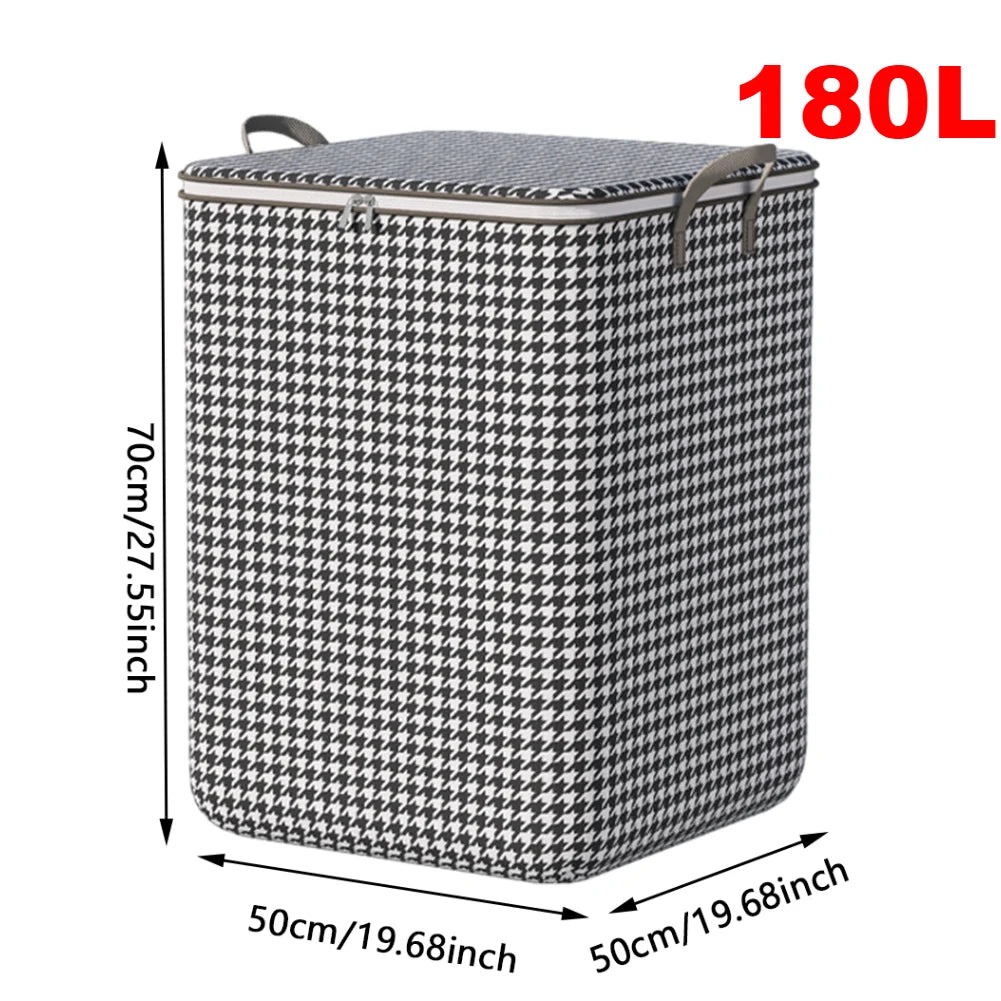 100L Dirty Clothes Bag Box Foldable Laundry Hamper Basket with Bamboo Handle&Lid with Removable Liner Bag for Laundry Room Dorm