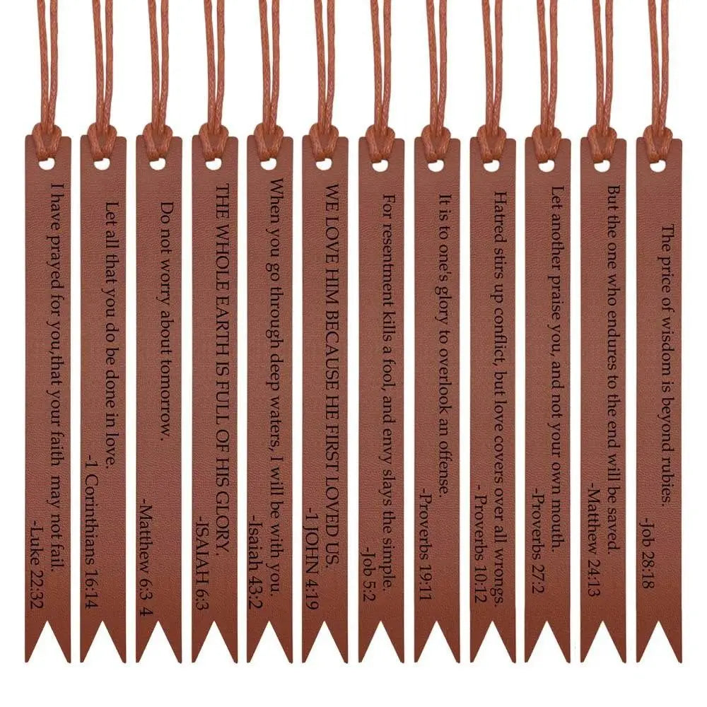 Leather Bible Bookmarks Christian Bookmarks Religious Bookmarks Inspirational Bible Verse Bookmarks for Men Women Church Gifts