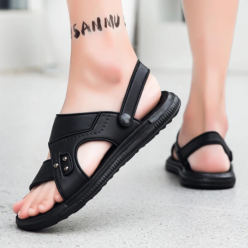 Fashion Men's Sandals Breathable Slippers Men Summer Sandals Male Casual Beach Shoes For Men Business Leather Sandals