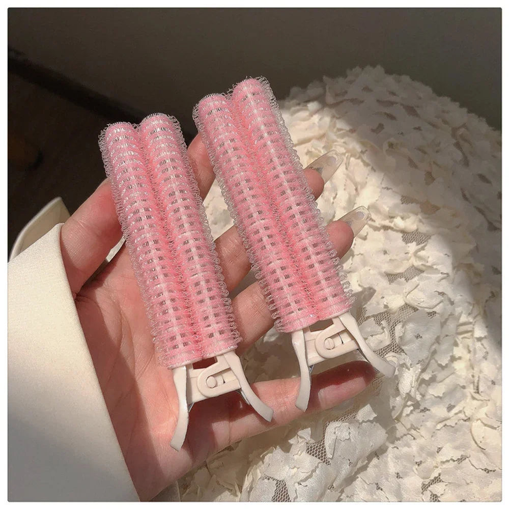 2pcs Fluffy Natural Hair Root Clip Women Girls Hair Styling Clip Lazy Curly Hair Roller Korean Pink Hair Clips Hair Accessories