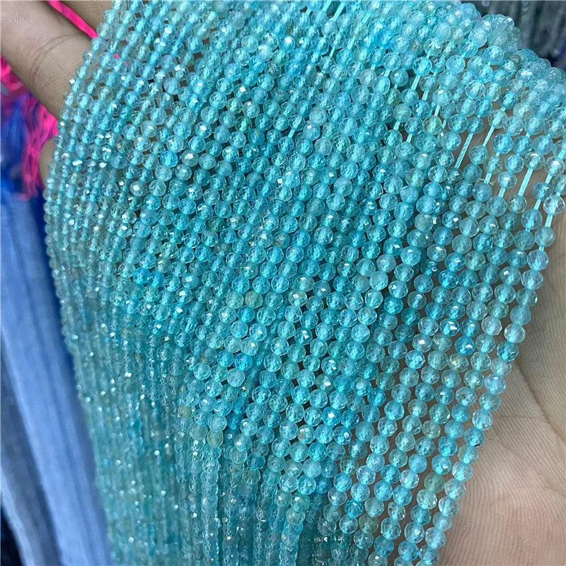 Micro Faceted Bead Natural Stone Beads Facted Green Emeralded 2 3 mm Spacer Loose Beads for Jewelry Making Necklace DIY Bracelet