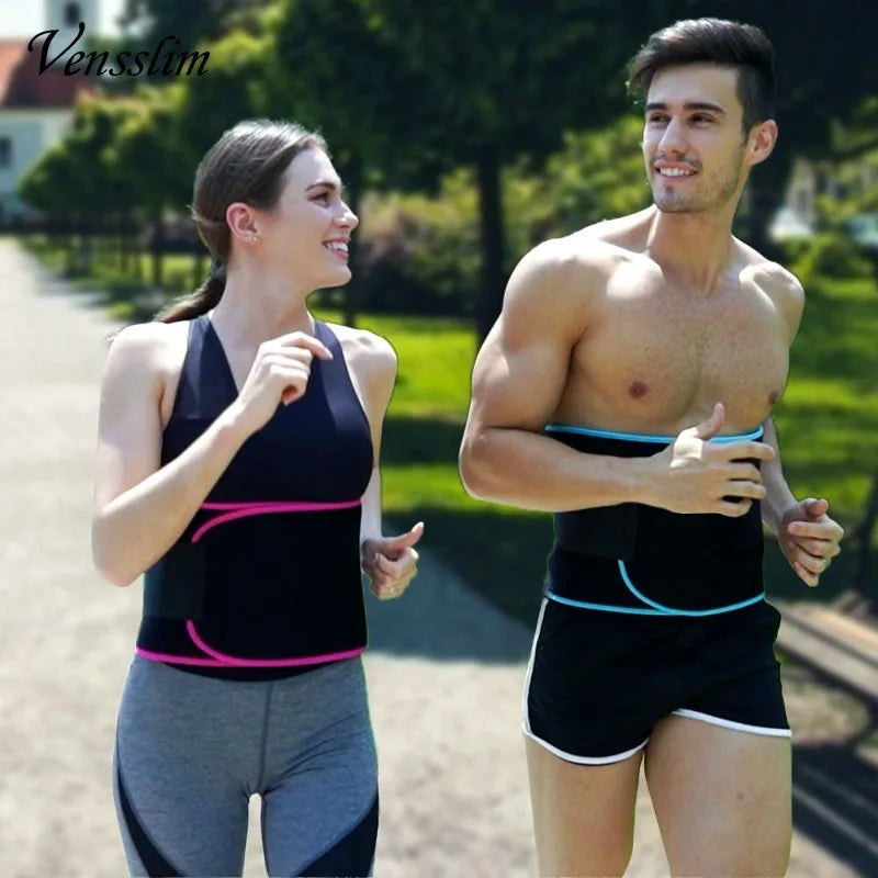 Vensslim Sports Waist Trainer Trimmer Sweat Body Shaper Belt Workout Slimming Belly Band for Men Gym Exercise Burn Fat Corset