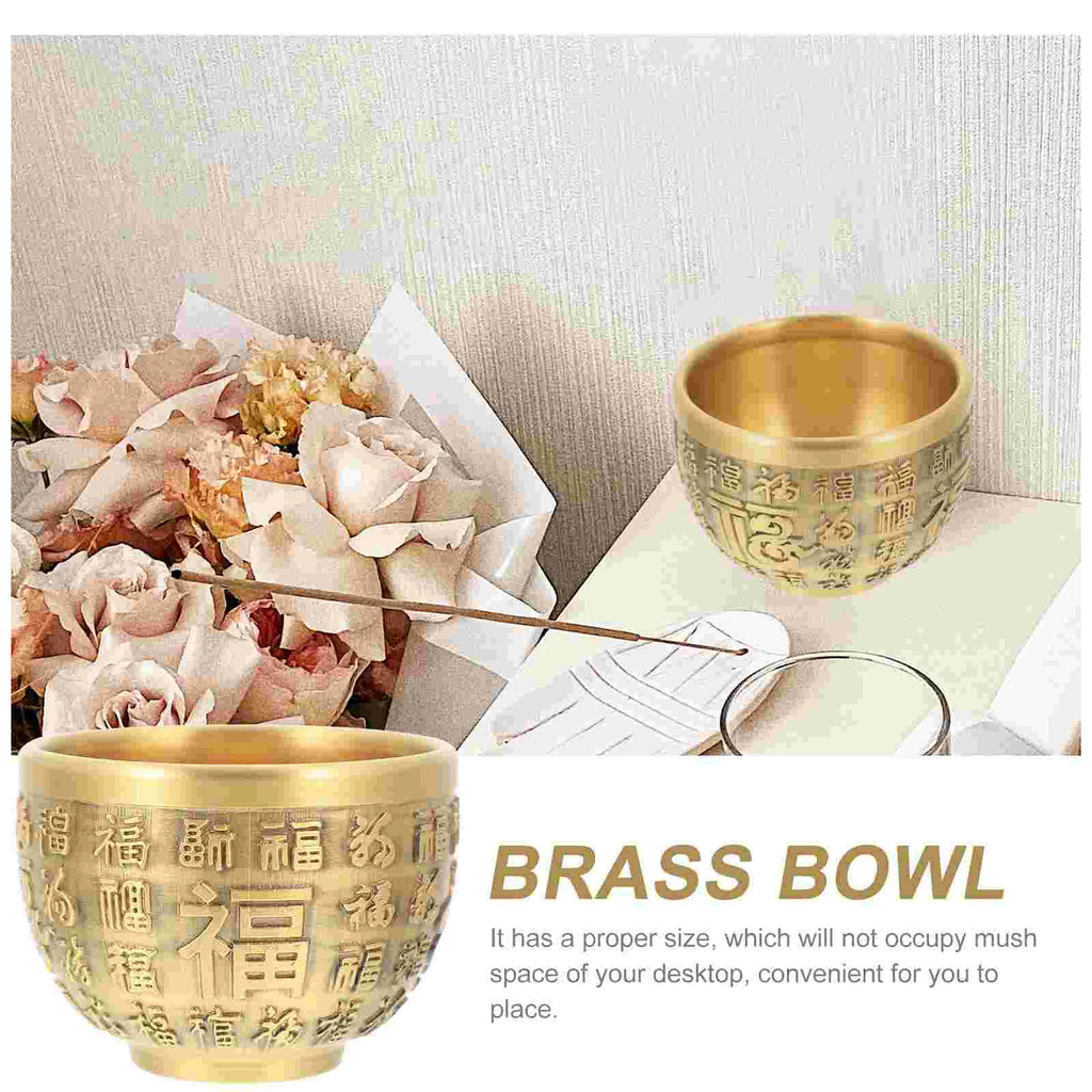 Brass Material Treasure Basin Bowl Desktop Decoration Home Kitchen Dining Bar Bowls Offering Bowl Candy Bowl Brass Bowl