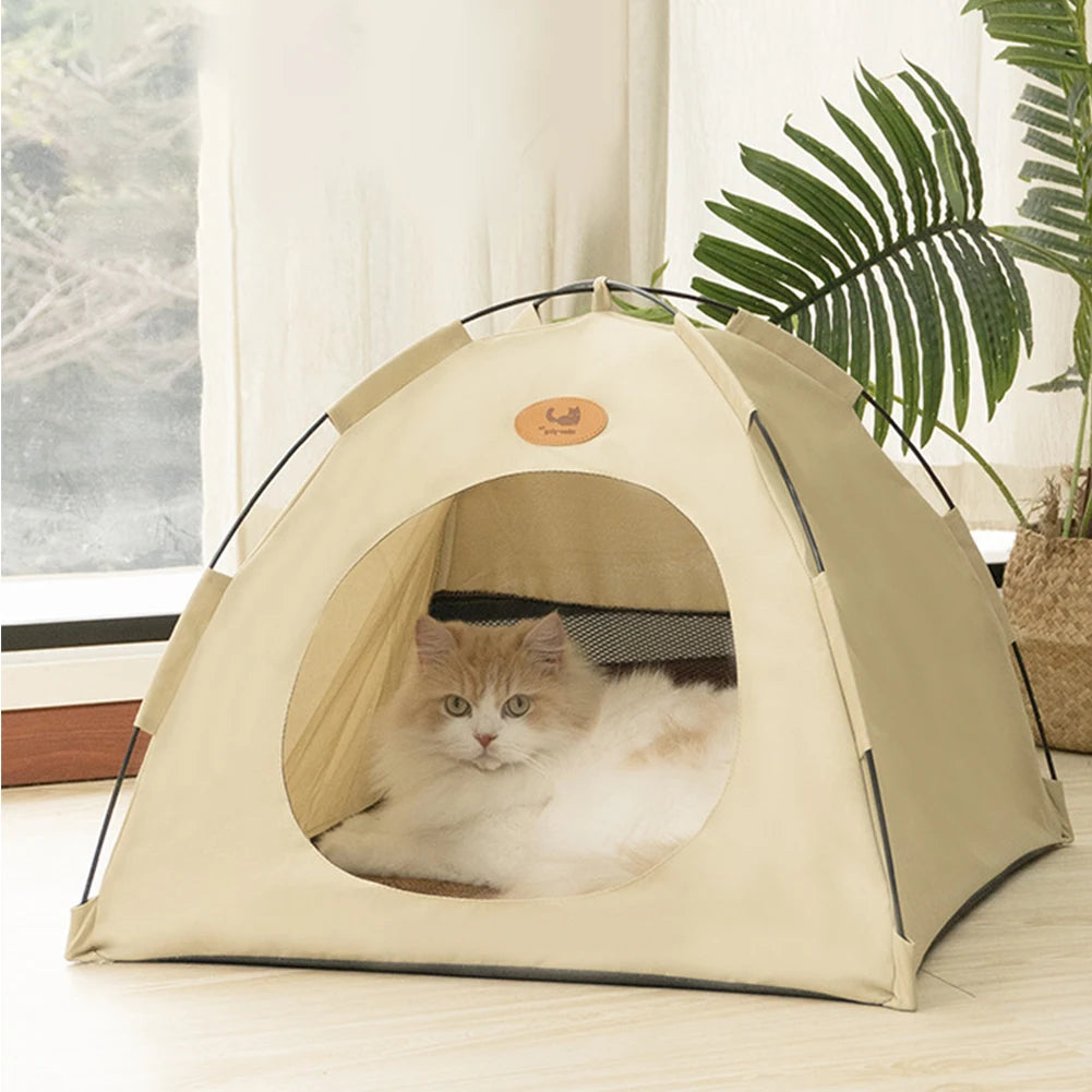 Pet Tent Bed  Cooling Pet Cat Tent Cave Outdoor Travel Cat Sleeping House Comfortable Puppy Bed Cat Nesk Kennel Pet Supplies