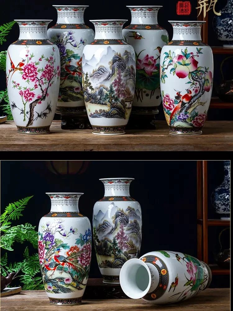 Jingdezhen Ceramic Vase Vintage Chinese Traditional Vases Home Decoration Animal Vase Fine Smooth Surface Furnishing Articles
