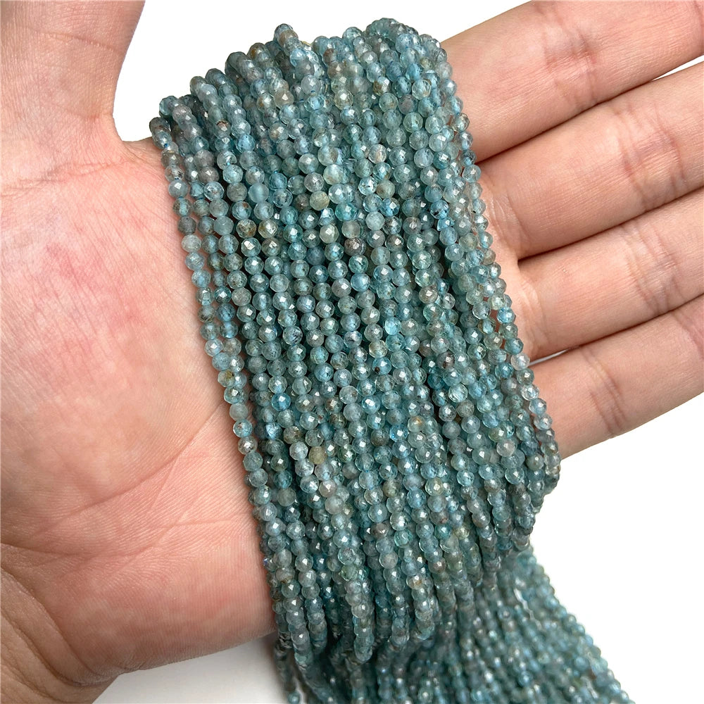Micro Faceted Bead Natural Stone Beads Facted Green Emeralded 2 3 mm Spacer Loose Beads for Jewelry Making Necklace DIY Bracelet