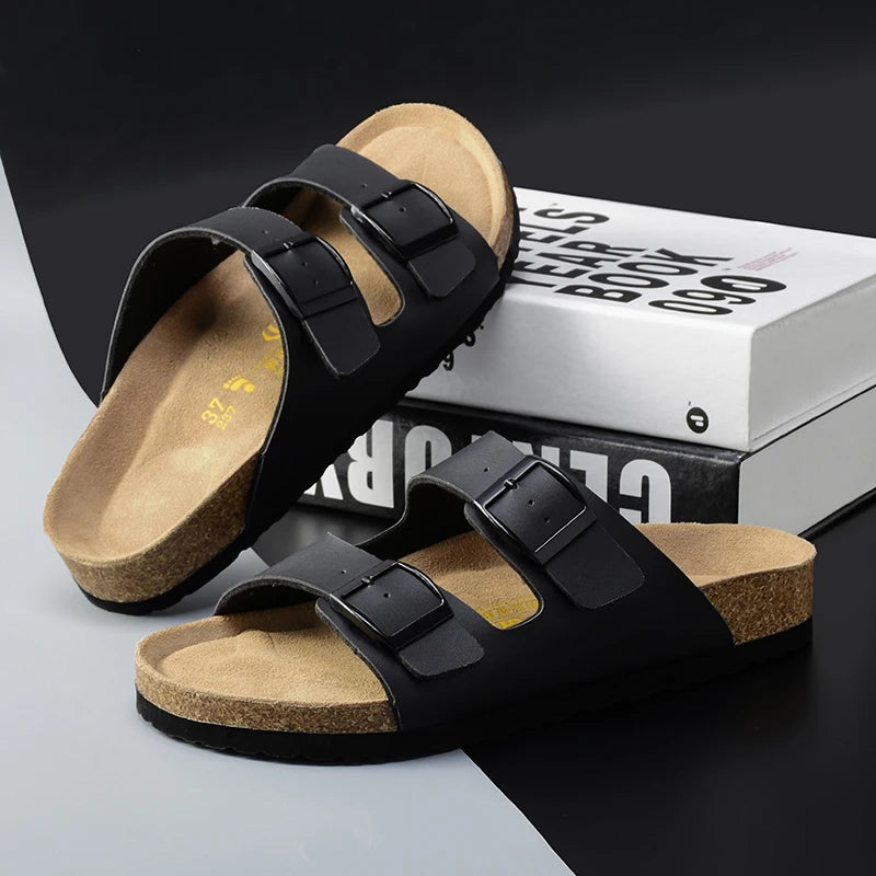 Men Sandals Summer Leather Men's Sandals Women Slippers Non-Slip  Outdoor Beach Casual Shoes Zapatos Hombre Durable Luxury Shoes
