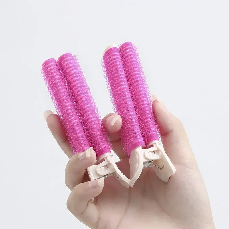 2pcs Fluffy Natural Hair Root Clip Women Girls Hair Styling Clip Lazy Curly Hair Roller Korean Pink Hair Clips Hair Accessories