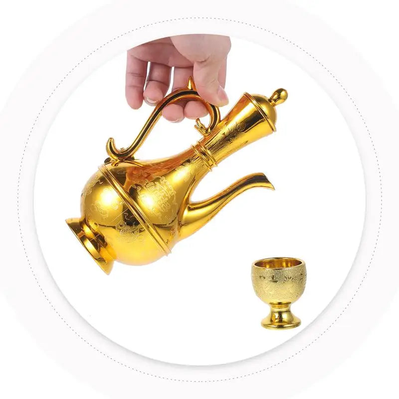4Pcs European Offering Cup Set Altar Goblet Wine Pot Combination Buddhist Supply Vintage Enshrine Glass Traditional Sacrifice