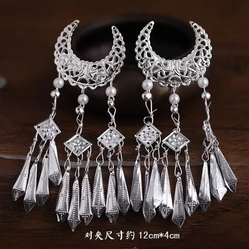 Children's Headwear Ancient Style Girl Hanfu Hair Bundle Wig Accessories Princess Dress Up Gift