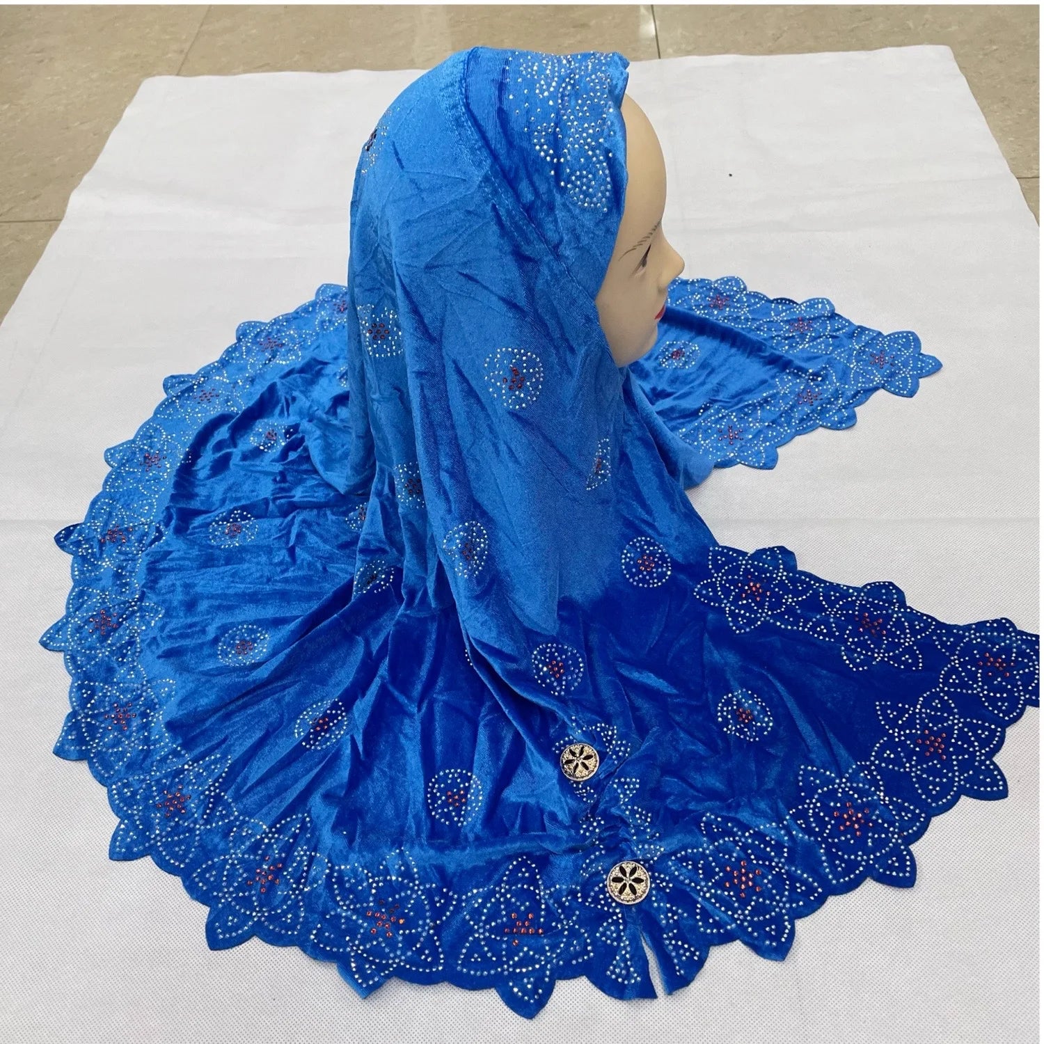 2024Fashion Muslim Cap For Women Beaded Hijab Muslim Turban Female Head Wrap Shawls and Wraps Foulard Femme 60*80Cm